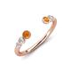 4 - Makena Citrine and Lab Grown Diamonds Open Wedding Band 