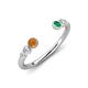 4 - Makena Citrine and Emerald Open Wedding Band 