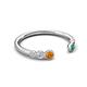 5 - Makena Citrine and Emerald Open Wedding Band 