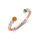 4 - Makena Citrine and Green Garnet Open Wedding Band 