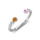4 - Makena Citrine and Pink Sapphire Open Wedding Band 
