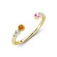 4 - Makena Citrine and Pink Sapphire Open Wedding Band 