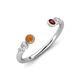 4 - Makena Citrine and Red Garnet Open Wedding Band 