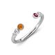 4 - Makena Citrine and Rhodolite Garnet Open Wedding Band 