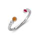 4 - Makena Citrine and Ruby Open Wedding Band 