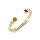 4 - Makena Citrine and Ruby Open Wedding Band 
