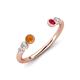 4 - Makena Citrine and Ruby Open Wedding Band 