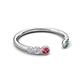 5 - Makena Pink Tourmaline and Created Alexandrite Open Wedding Band 