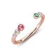 4 - Makena Pink Tourmaline and Created Alexandrite Open Wedding Band 