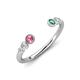 4 - Makena Pink Tourmaline and Created Alexandrite Open Wedding Band 