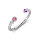 4 - Makena Pink Tourmaline and Amethyst Open Wedding Band 