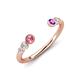 4 - Makena Pink Tourmaline and Amethyst Open Wedding Band 