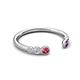 5 - Makena Pink Tourmaline and Amethyst Open Wedding Band 