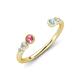 4 - Makena Pink Tourmaline and Aquamarine Open Wedding Band 
