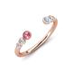 4 - Makena Pink Tourmaline and Aquamarine Open Wedding Band 