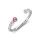 4 - Makena Pink Tourmaline and Aquamarine Open Wedding Band 