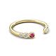 5 - Makena Pink Tourmaline and Aquamarine Open Wedding Band 