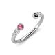 4 - Makena Pink Tourmaline and Black Diamond Open Wedding Band 