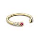 5 - Makena Pink Tourmaline and Black Diamond Open Wedding Band 
