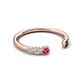 5 - Makena Pink Tourmaline and Black Diamond Open Wedding Band 