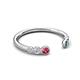 5 - Makena Pink Tourmaline and Blue Diamond Open Wedding Band 