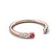 5 - Makena Pink Tourmaline and Blue Diamond Open Wedding Band 