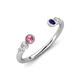 4 - Makena Pink Tourmaline and Blue Sapphire Open Wedding Band 