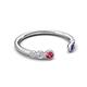 5 - Makena Pink Tourmaline and Blue Sapphire Open Wedding Band 