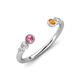 4 - Makena Pink Tourmaline and Citrine Open Wedding Band 