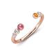 4 - Makena Pink Tourmaline and Citrine Open Wedding Band 
