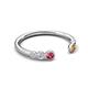 5 - Makena Pink Tourmaline and Citrine Open Wedding Band 
