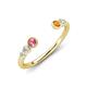 4 - Makena Pink Tourmaline and Citrine Open Wedding Band 