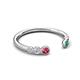5 - Makena Pink Tourmaline and Emerald Open Wedding Band 