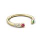 5 - Makena Pink Tourmaline and Emerald Open Wedding Band 