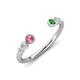 4 - Makena Pink Tourmaline and Green Garnet Open Wedding Band 