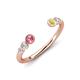 4 - Makena Pink Tourmaline and Yellow Sapphire Open Wedding Band 