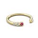 5 - Makena Pink Tourmaline and Yellow Sapphire Open Wedding Band 