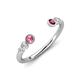 4 - Makena Pink Tourmaline and Rhodolite Garnet Open Wedding Band 