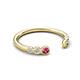 5 - Makena Pink Tourmaline and Peridot Open Wedding Band 