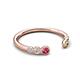5 - Makena Pink Tourmaline and Peridot Open Wedding Band 