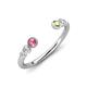 4 - Makena Pink Tourmaline and Peridot Open Wedding Band 
