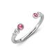 4 - Makena Pink Tourmaline and Lab Grown Diamonds Open Wedding Band 