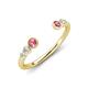 4 - Makena Pink Tourmaline and Lab Grown Diamonds Open Wedding Band 