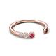 5 - Makena Pink Tourmaline and Red Garnet Open Wedding Band 