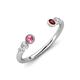 4 - Makena Pink Tourmaline and Red Garnet Open Wedding Band 