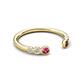 5 - Makena Pink Tourmaline and Red Garnet Open Wedding Band 