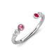 4 - Makena Pink Tourmaline and Ruby Open Wedding Band 