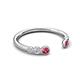 5 - Makena Pink Tourmaline and Ruby Open Wedding Band 