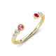 4 - Makena Pink Tourmaline and Ruby Open Wedding Band 