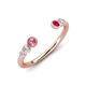 4 - Makena Pink Tourmaline and Ruby Open Wedding Band 